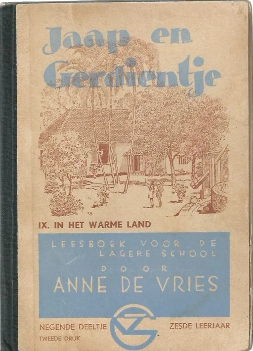 Jaap en Gerdientje IX : In het warme land : leesboek voor de lagere school – door Anne de Vries (2e druk 1953) Gecertificeerd