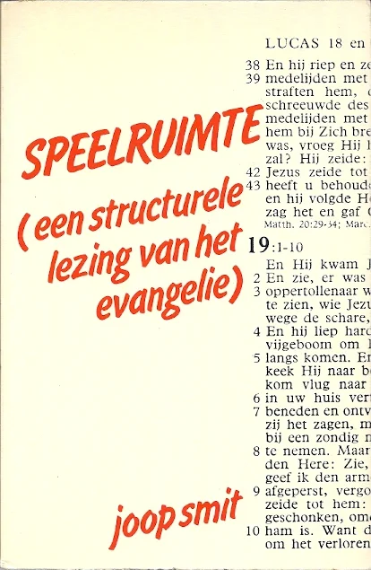 Gratis Verzending Speelruimte: een structurele lezing van het evangelie – Joop Smit
