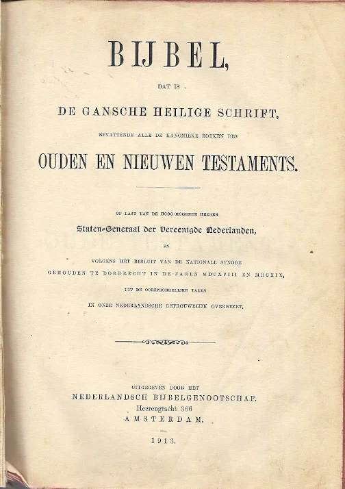 Bijbel dat is de gansche heilige schrift – 1913 (zonder rugkaft) Premium