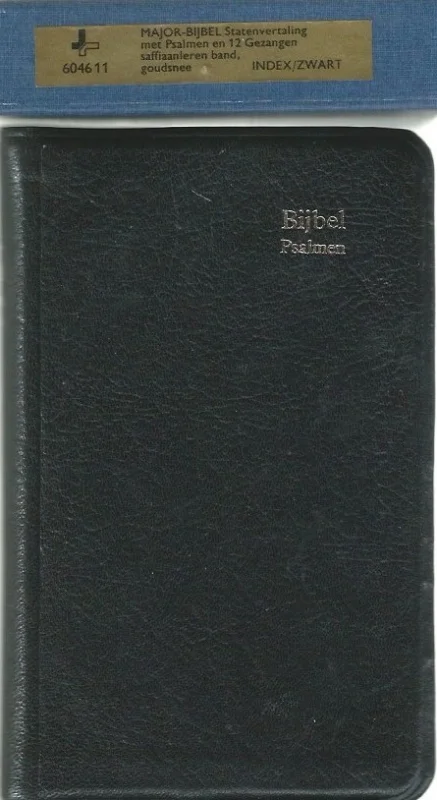 Bijbel Psalmen – Major-Bijbel Statenvertaling met Psalmen en 12 Gezangen, saffiaanleren band, duimgrepen, goudsnee in foudraal – Jongbloed (604611) Direct Beschikbaar
