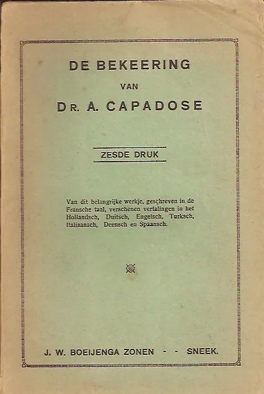 Fabrieksprijs De bekeering van Dr. A. Capadose