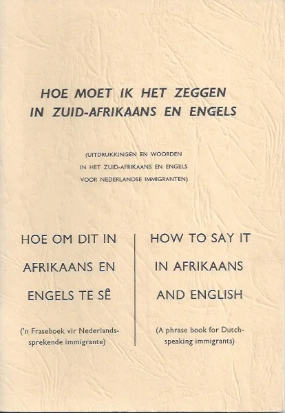 Hoe moet ik het zeggen in Zuid-Afrikaans en Engels – Departement van Immigratie Actieprijs