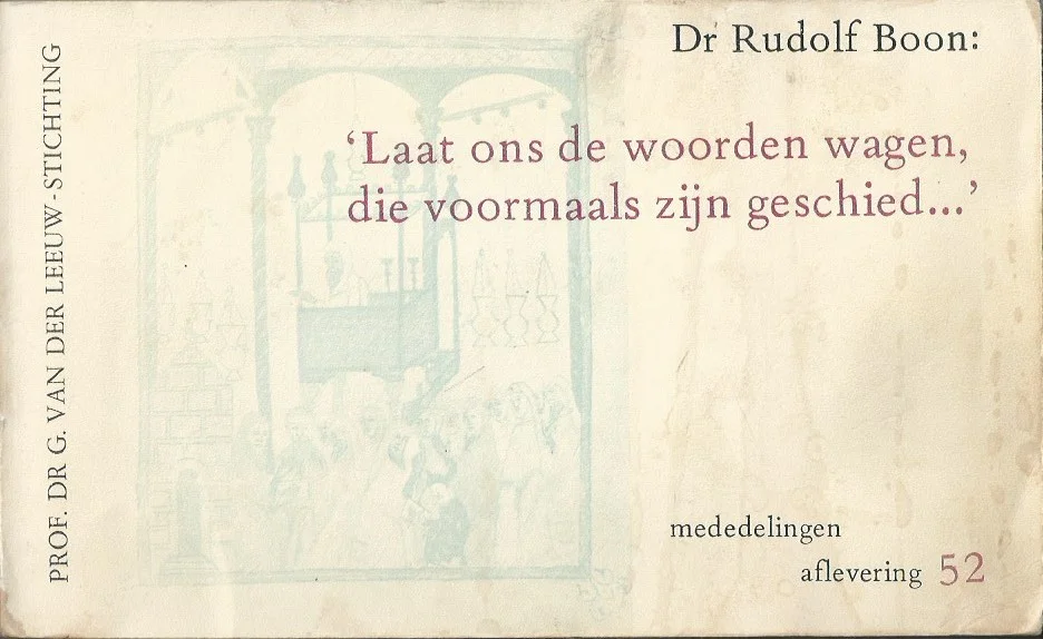 Rechtstreeks Van De Fabrikant Laat ons de woorden wagen, die voormaals zijn geschied…” : oefeningen in een Amsterdams leerhuis – Dr. Rudolf Boon