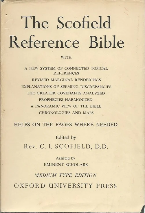 The Scofield reference Bible : Medium Type Edition – The Holy Bible , containing the Old and New Testaments – edited by C.I. Scofield – Oxford University Press 1945 (Paper dustjacket) Betaalbaar