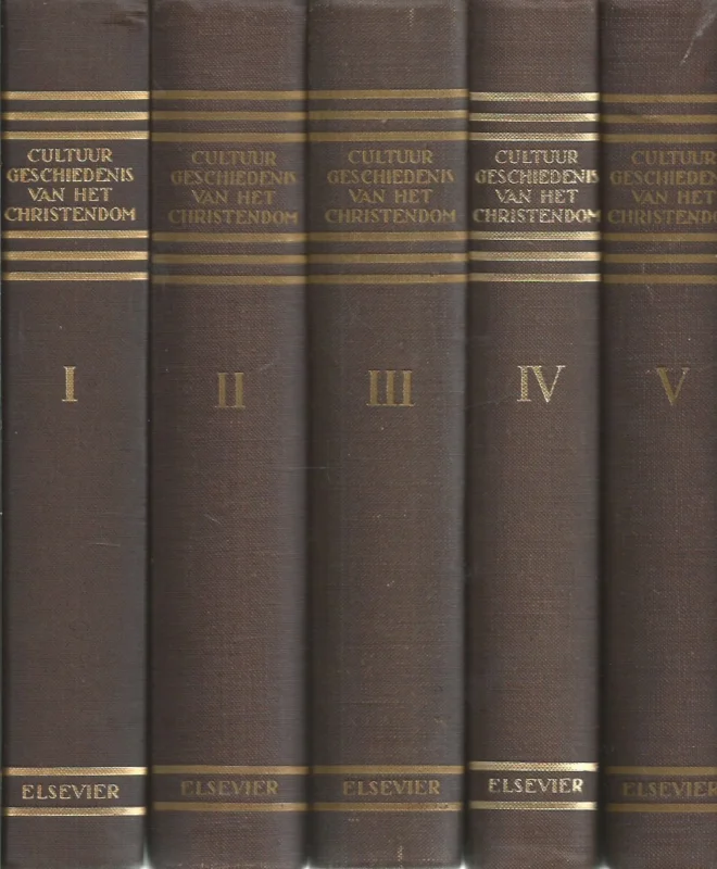 Flitsaanbieding Cultuurgeschiedenis van het Christendom : Deel I t/m V – Elsevier, 1e druk (set 5 delen)