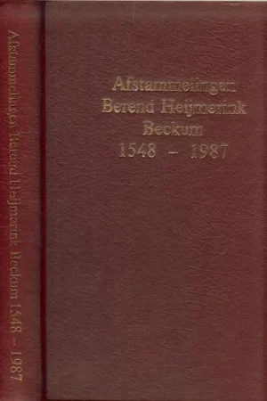 Aanbieding Afstammelingen Berend Heijmerink Beckum 1548-1987 F.J. Heijmerink en H.S.M Heijmerink-Broekman