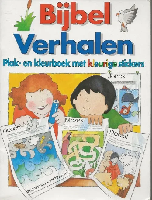 Bijbelverhalen Plak- en kleurboek met kleurige stickers Eira Reevers Tijdelijk Beschikbaar