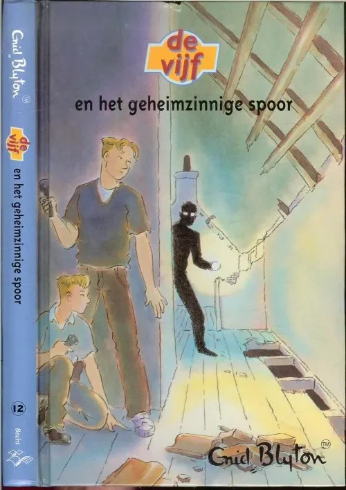 Direct Verzonden De Vijf 12 en het geheimzinnige spoor Blyton, Enid . Vertaling J.H. Gever illustraties Julius Ros Omslagontwerp en Zetwerk Marius Brouwer te Haarlem