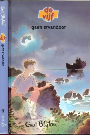 Betaalbaar De Vijf 3 gaan ervandoor Blyton, Enid . Vertaling J.H. Gever illustraties Julius Ros Omslagontwerp en Zetwerk Marius Brouwer te Haarlem