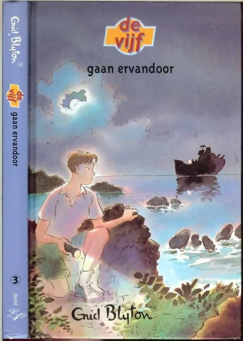 Betaalbaar De Vijf 3 gaan ervandoor Blyton, Enid . Vertaling J.H. Gever illustraties Julius Ros Omslagontwerp en Zetwerk Marius Brouwer te Haarlem