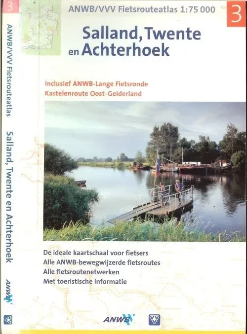 Voordeelprijs Fietsrouteatlas 3 Salland Twente en Achterhoek / inclusief Kastelenroute Oost-GelderlandBunk Harry Redactie ANWB Uitgeverij boeken Niels Weijsenfeld