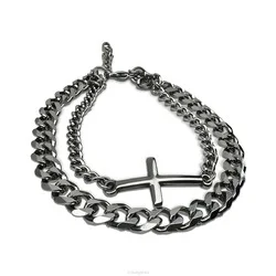 Meest Verkocht DUBBELE HERENARMBAND KRUIS