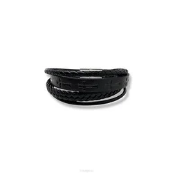 Voordeelprijs LEREN ARMBAND DIEPDRUK KRUISJES ZWART2