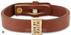 LEATHER BRACELET LIVE BY FAITH Veilige Betaling