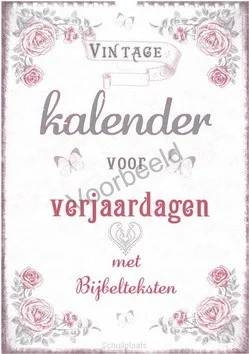 VERJAARDAGSKALENDER VINTAGE Gereduceerde Prijs