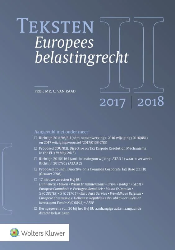 Seizoensaanbieding Teksten Europees belastingrecht 2017/2018