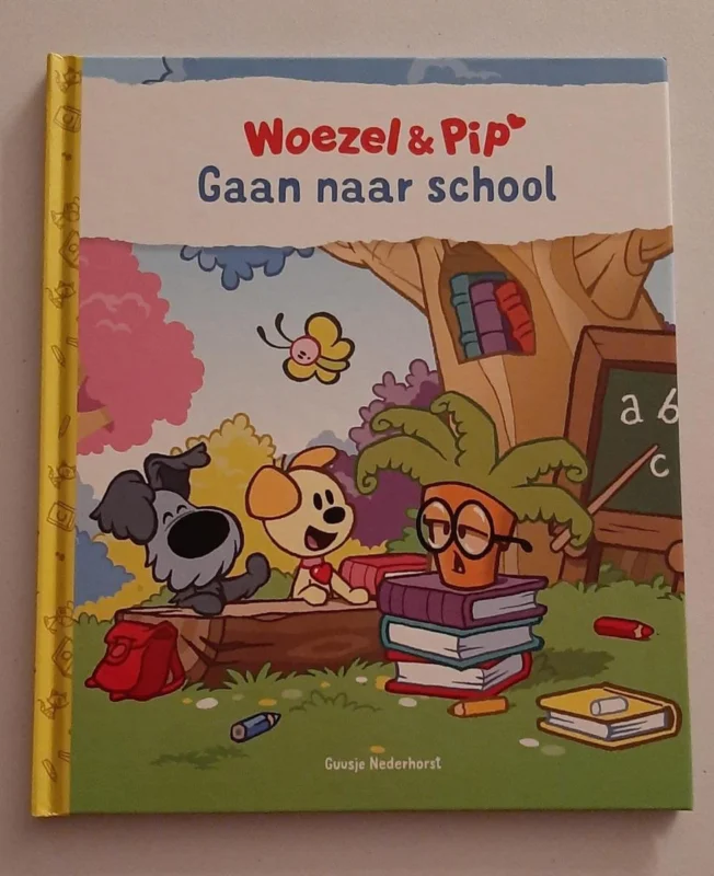 Laatste Kans boek Woezel & Pip gaan naar school - Guusje Nederhorst - hardcover prentenboek voor peuters en kleuters